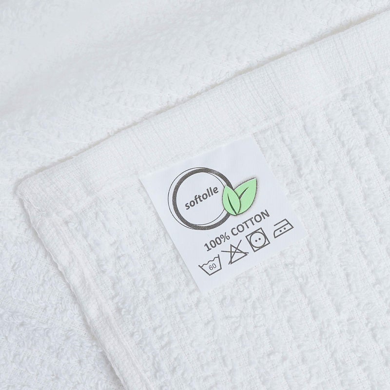 Softolle Bar Mop Towels, Pack of 12-16x19 Inches - 100% Cotton Super Absorbent Towels, Multi-Purpose for Home and Bar Cleaning (White) - Image 3